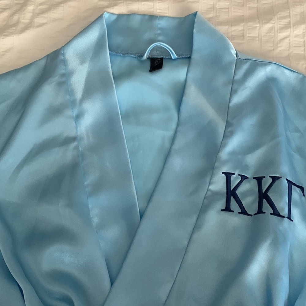 KKG Satin robe in Blue and Blue